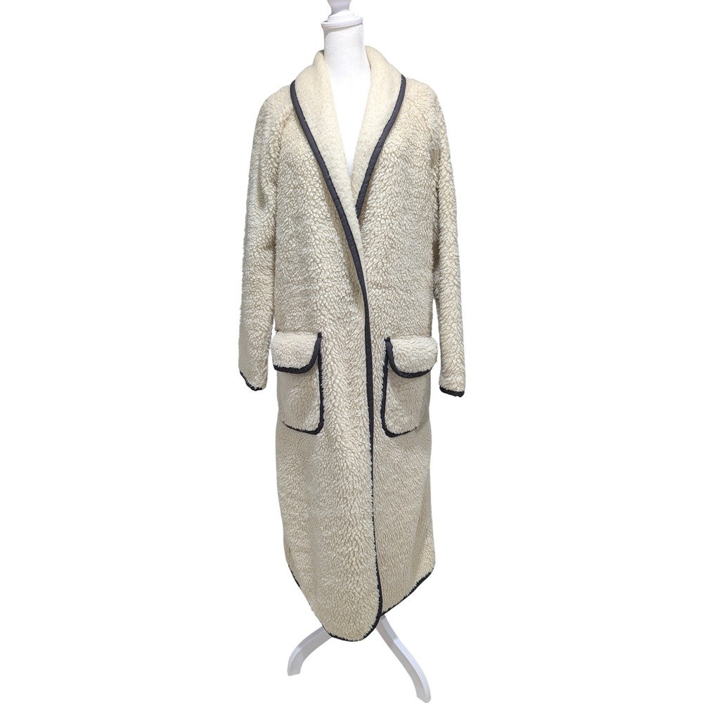 We The Free Irresistible Teddy Cardi Long Coat Duster Cream Faux Sherpa S